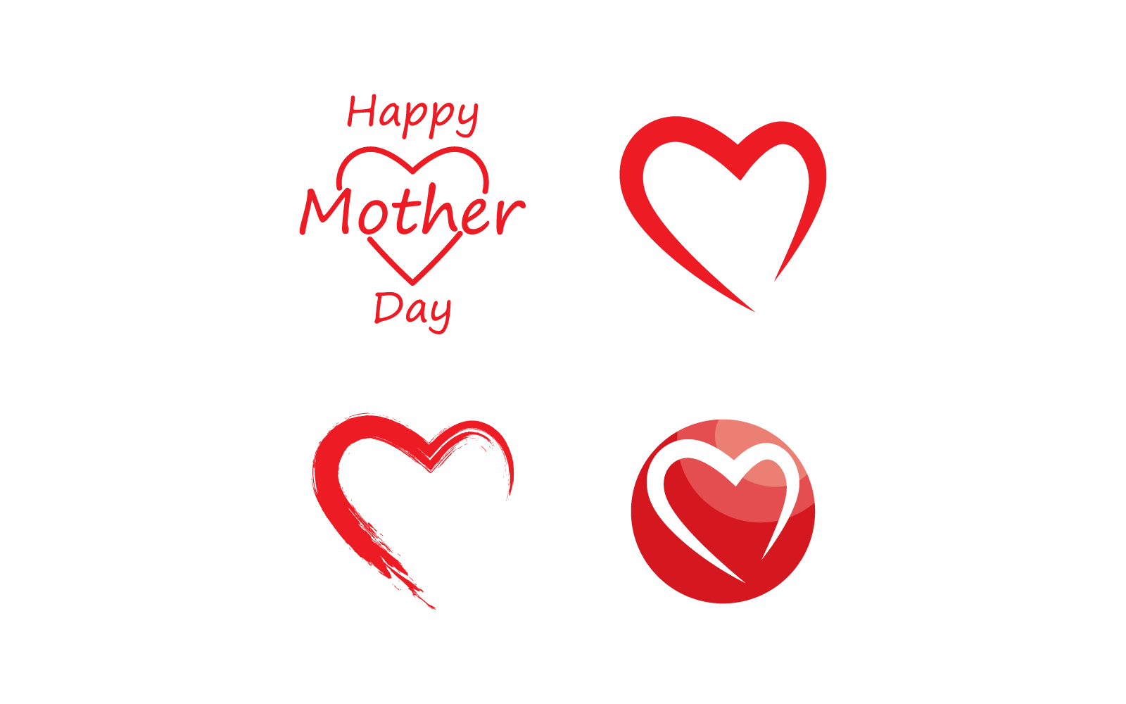 Happy mother&#039;s day postcard or logo illustration template