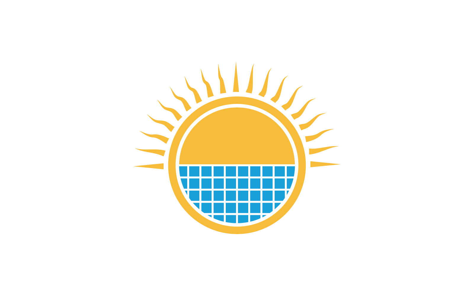 Modello di illustrazione di design piatto vettoriale con logo del pannello solare
