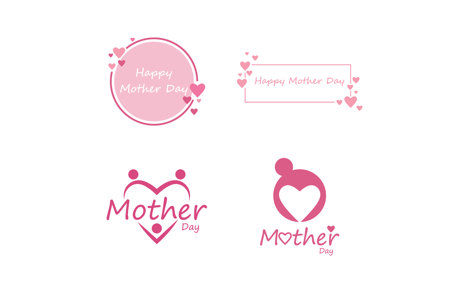 Mutlu anneler günü kartpostalı veya logo simge vektörü