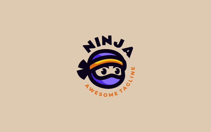 Ninja Mascot Cartoon Logo 1 Logo Template
