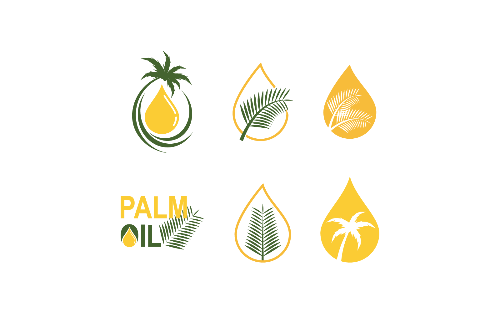 Palm oil logo illustration vector flat design