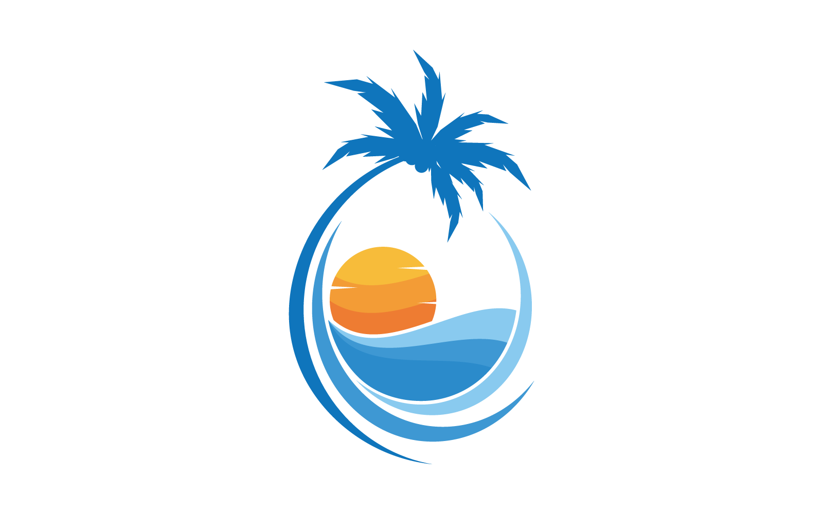 Palm tree leaf logo illustration template