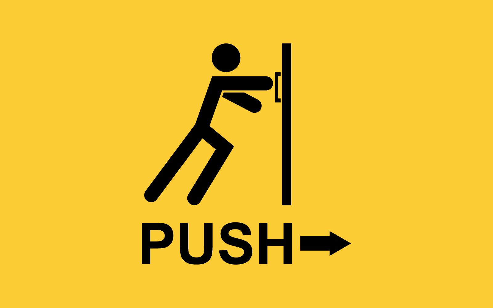 Pousser et tirer la porte icône vecteur design plat