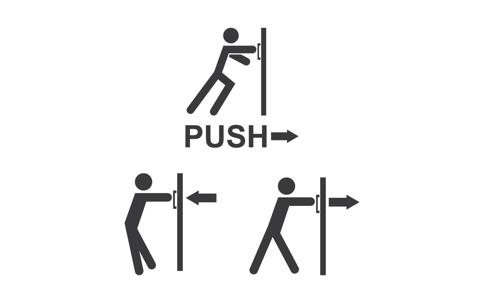 Push and pull door illustration icon vector template