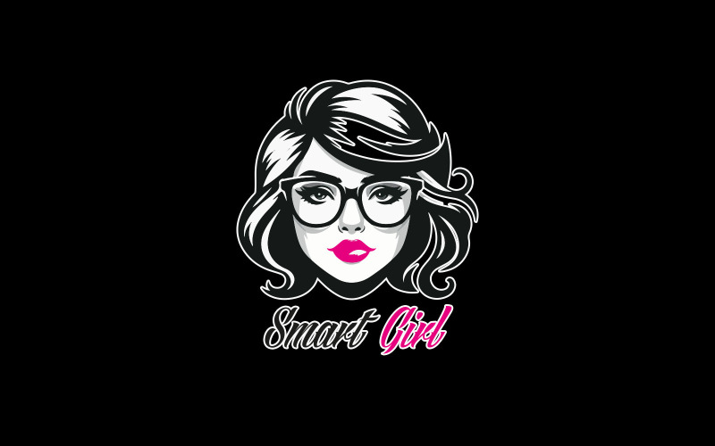 Smart and elegant girl logo template Logo Template