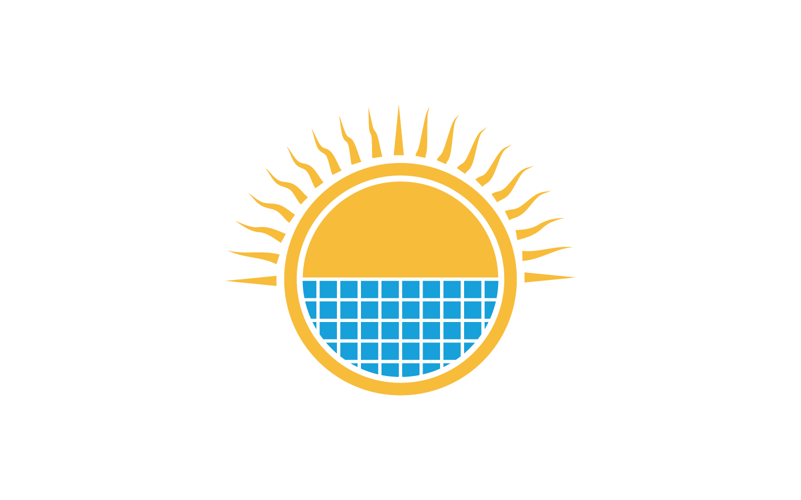 Solar panel logo vector flat design illustration template