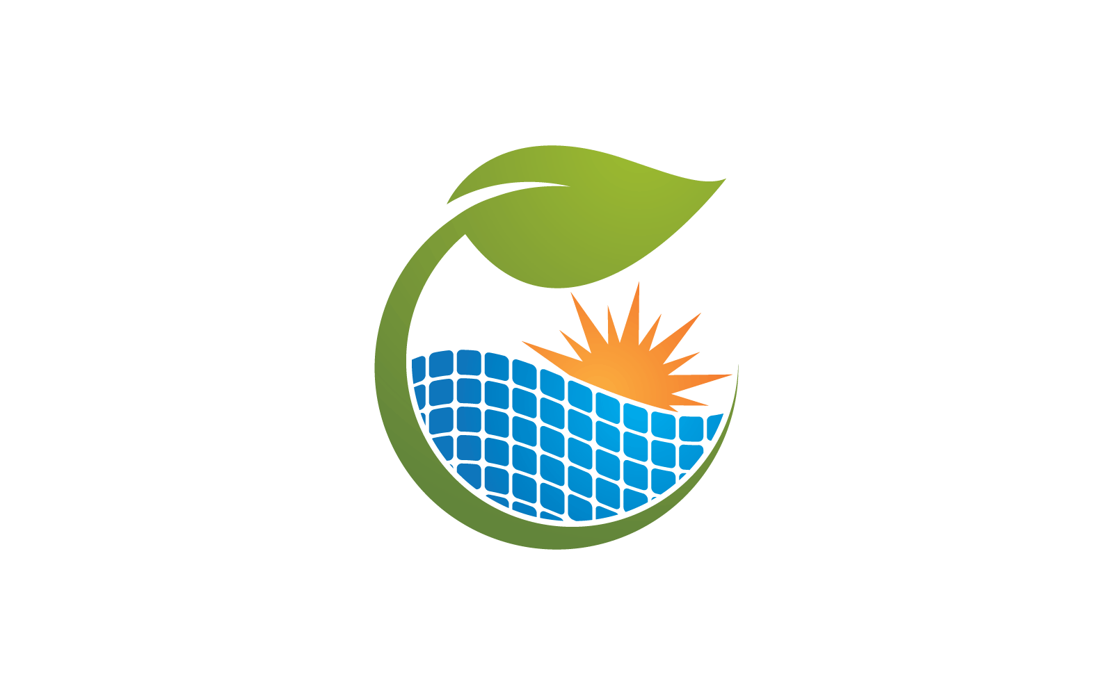 Solarpanel-Illustration, Logo, Vektor, flaches Design