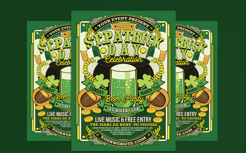 St Patricks Day Beer Party Flyer Corporate Identity