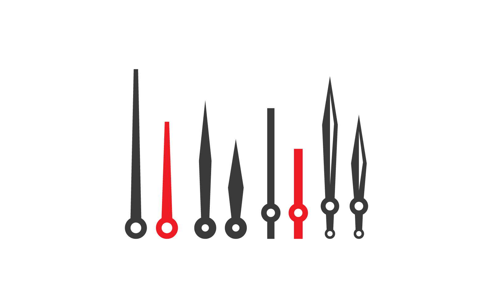 Uhrzeiger-Symbol-Illustration, flacher Design-Vektor