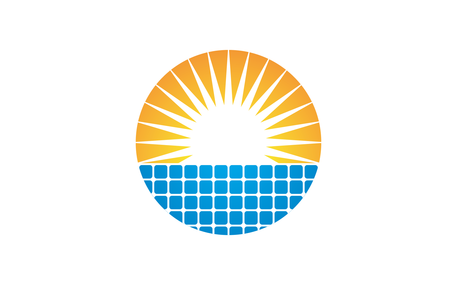 Zonnepaneel logo vector platte ontwerpsjabloon