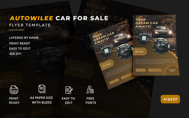 Autowilee Car For Sale Flyer Template Corporate Identity