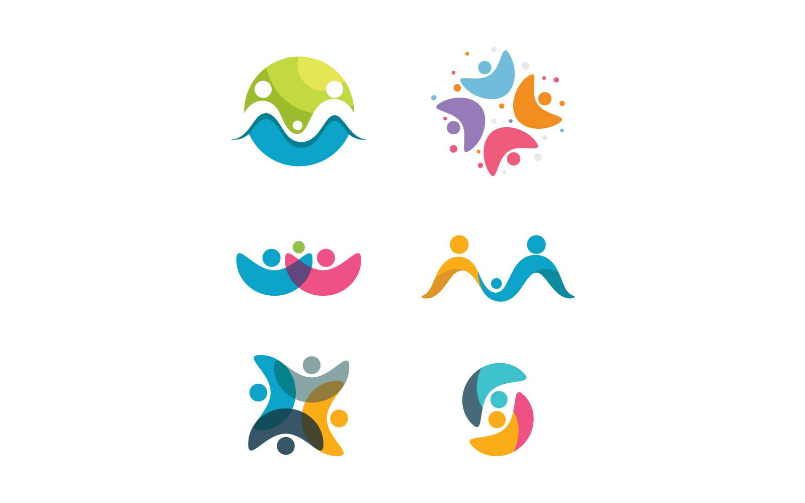 Community, network and social logo illustration flat design Logo Template