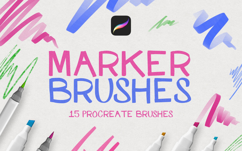 Marker Drawing Procreate Brushes Illustration