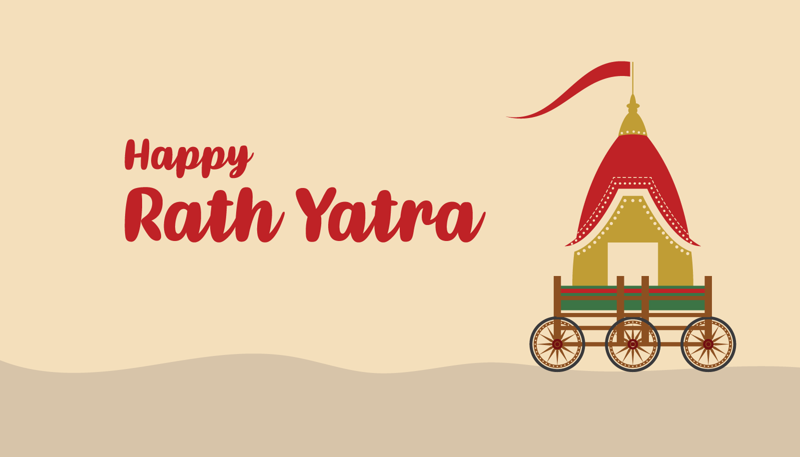Rath Yatra Indian Festival background template vector flat design template