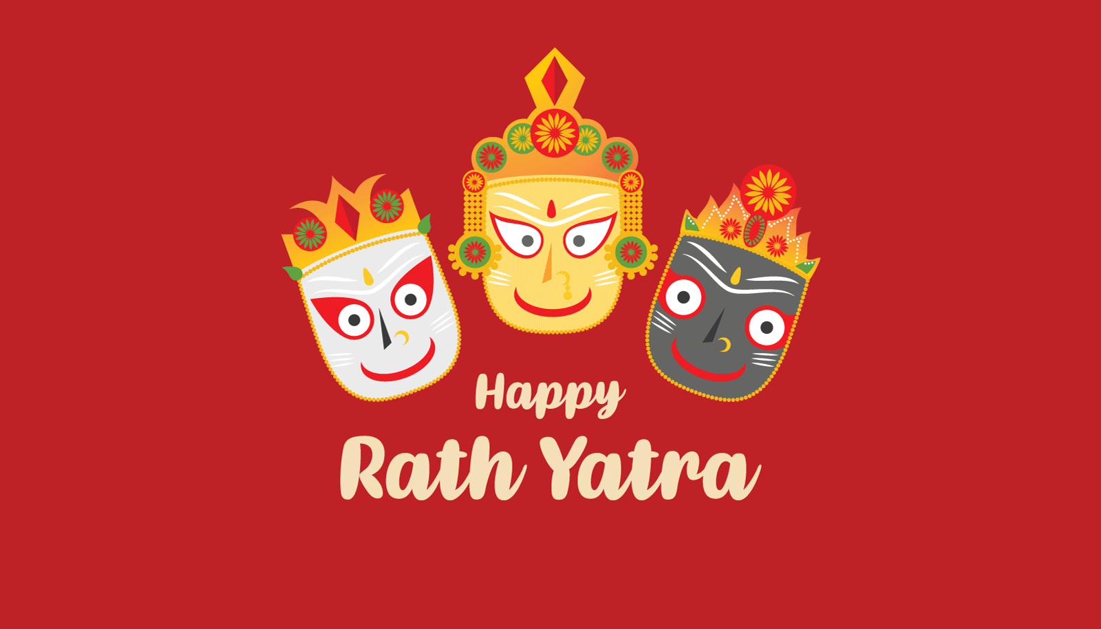 Rath Yatra Indian Festival background template vector illustration flat design
