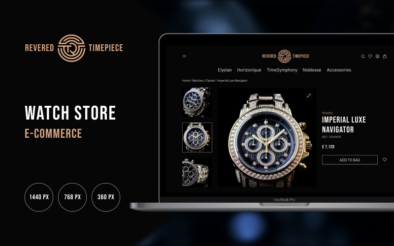 Revered Timepiece – Watch Store E-Commerce Website UI Template UI Element