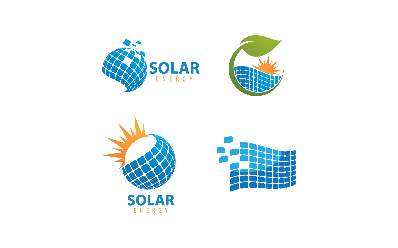 Solarpanel-Illustration, Logo-Vektor, flaches Design
