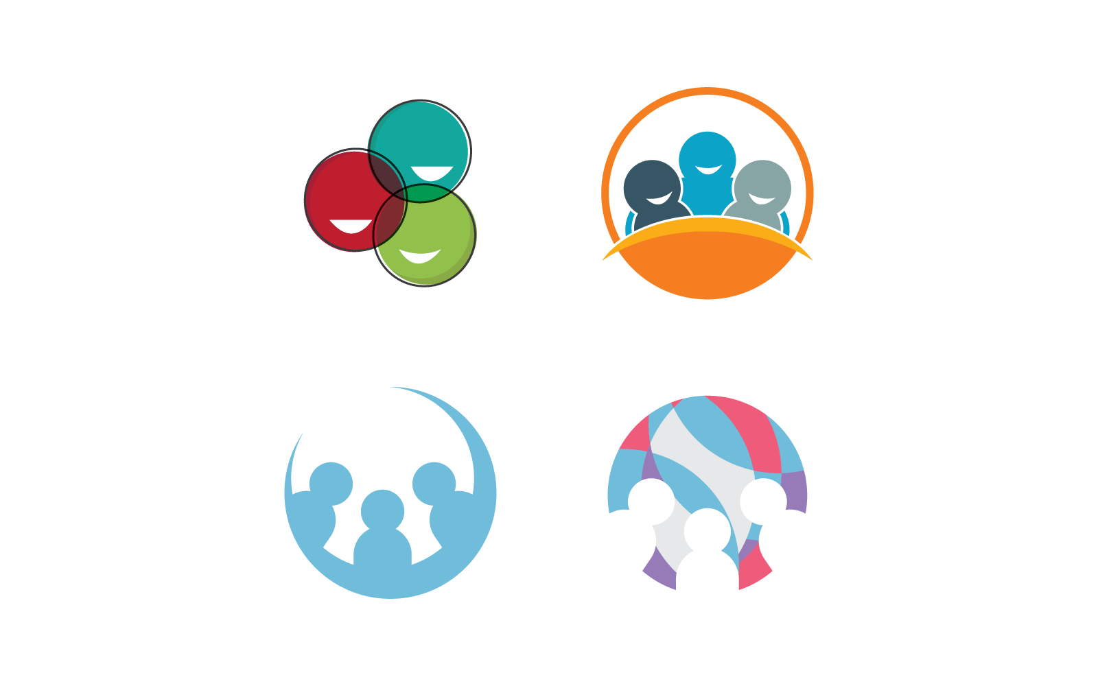 Społeczność, sieć, płaska konstrukcja logo społecznościowego