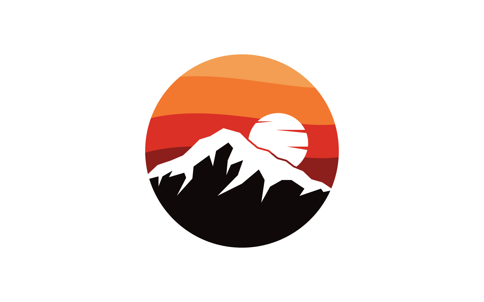 Berg-Logo-Vektor flaches Design