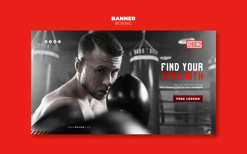 Boxing Social Media Cover Banner Template
