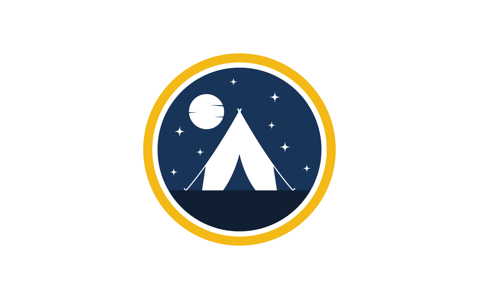 Camping tent logo vector flat design template