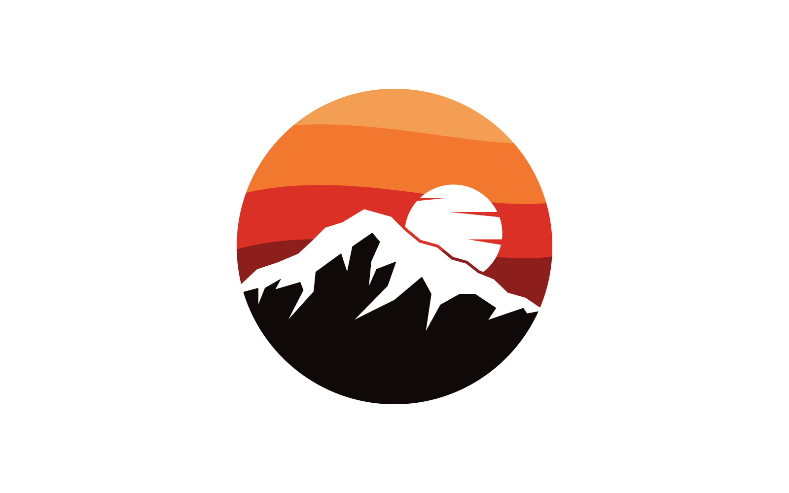 Diseño plano de vector de logotipo de montaña