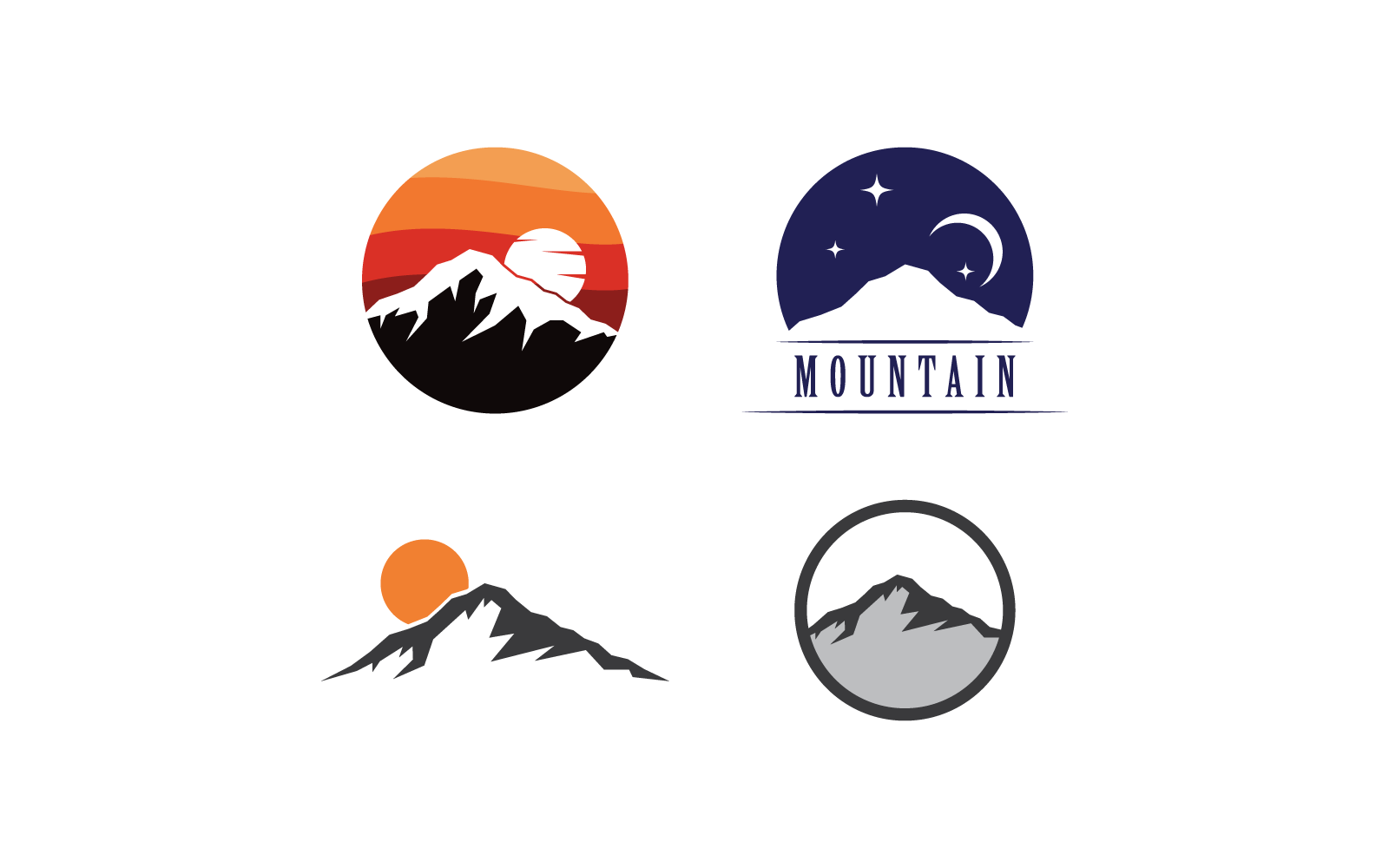 Gebirgsillustrationsikonen-Logo-Vektordesign