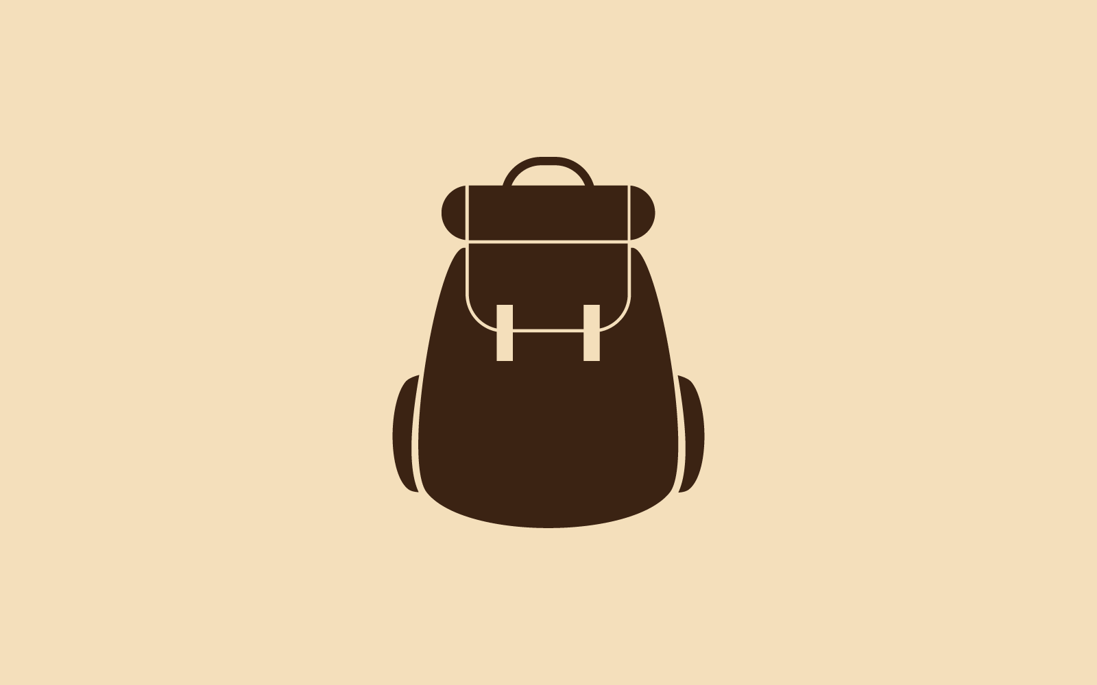 Plantilla de diseño plano de vector de icono de mochilero