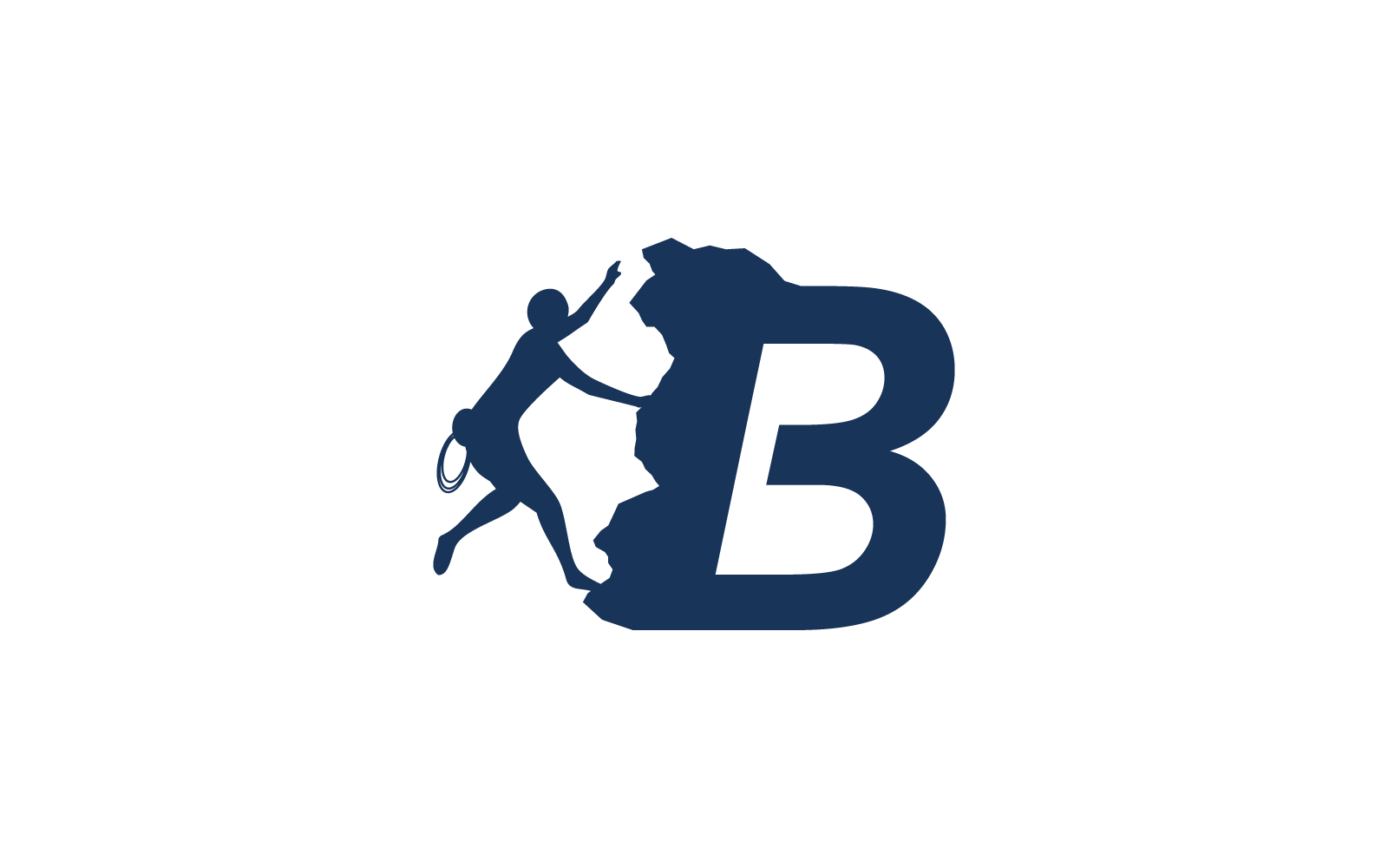 Rock climber logo with alphabet vector template Logo Template