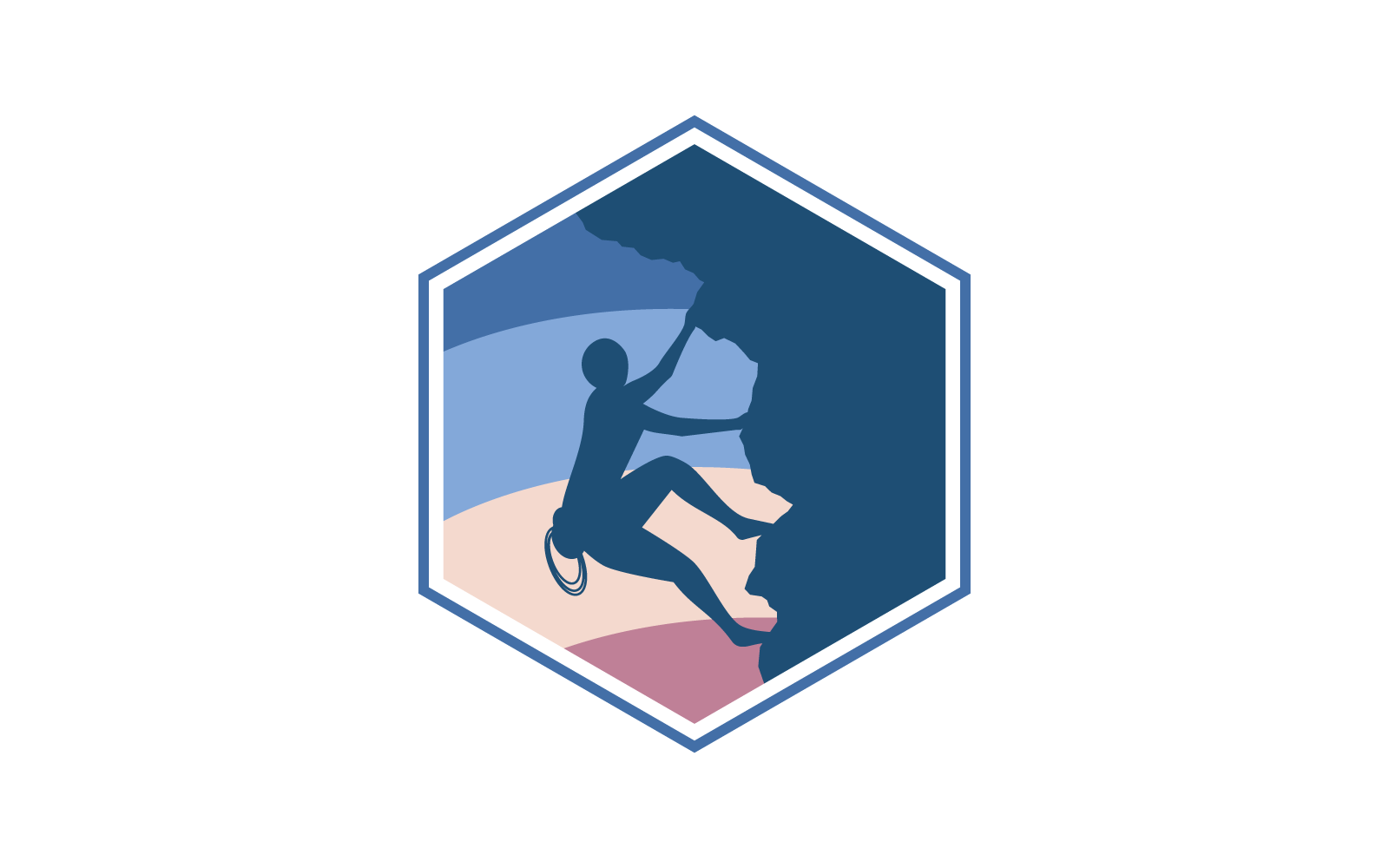 Rock climbing logo vector flat design icon template