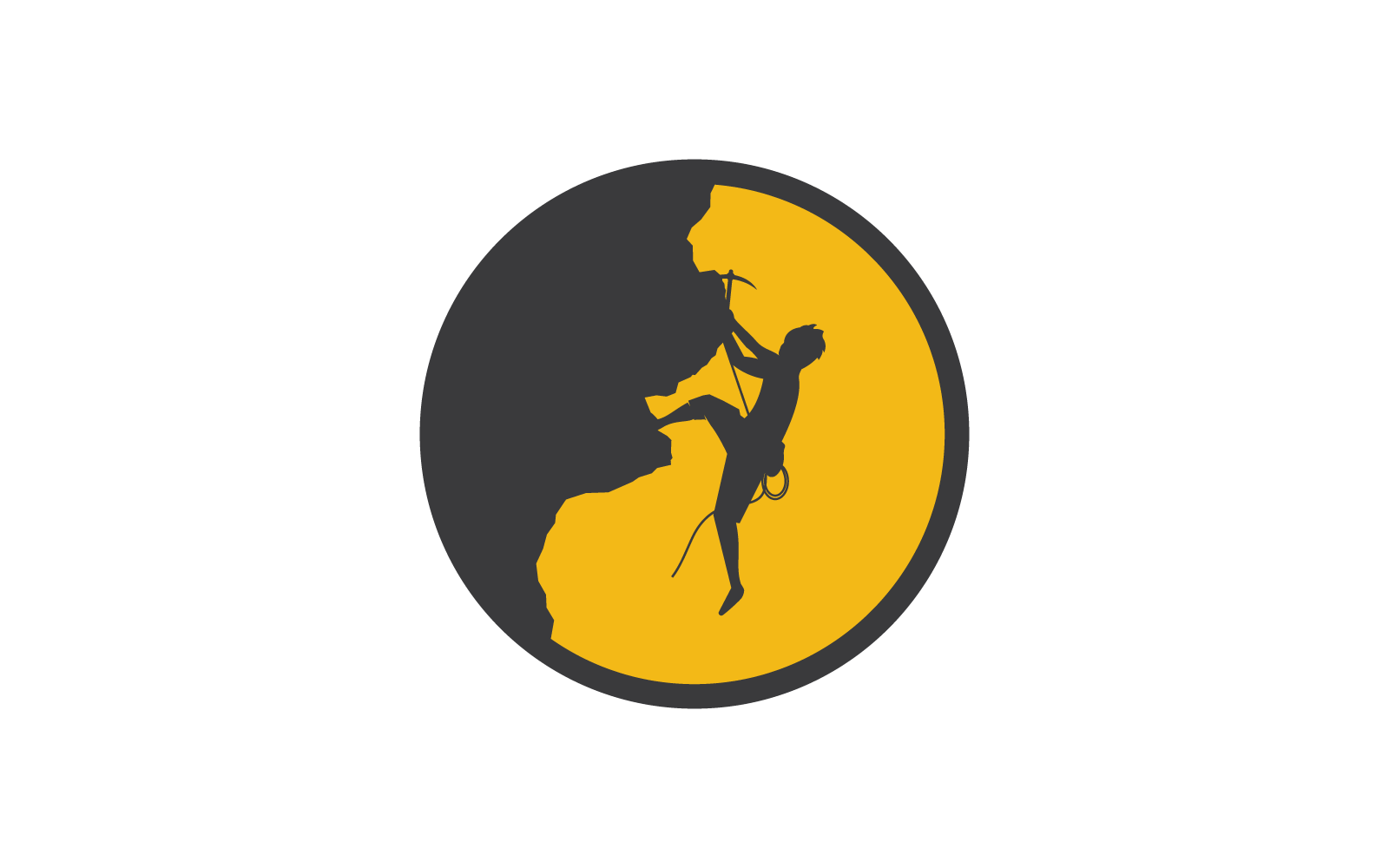 Rotsklimmen logo vector platte ontwerpsjabloon