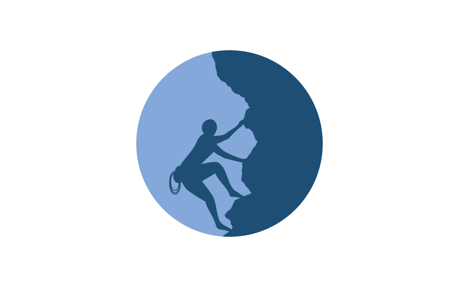 Rotsklimmen pictogram vector platte ontwerpsjabloon