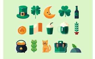 Saint Patrick Day Elements Day Illustration