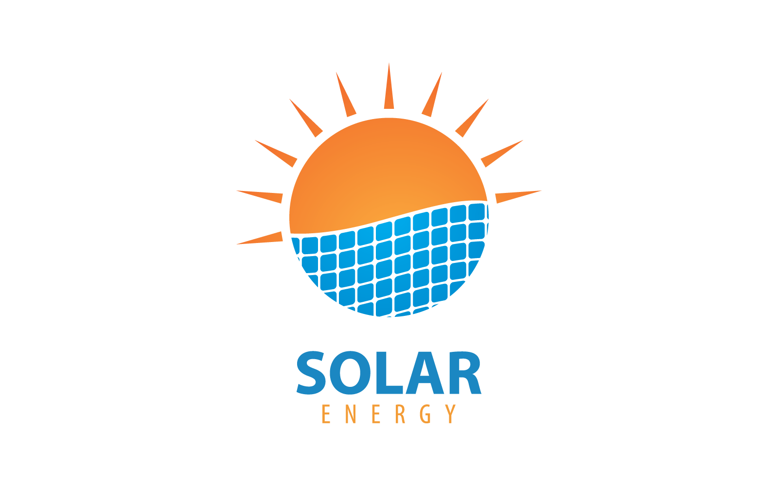 Solární panel logo ikonu vektor plochý design šablona