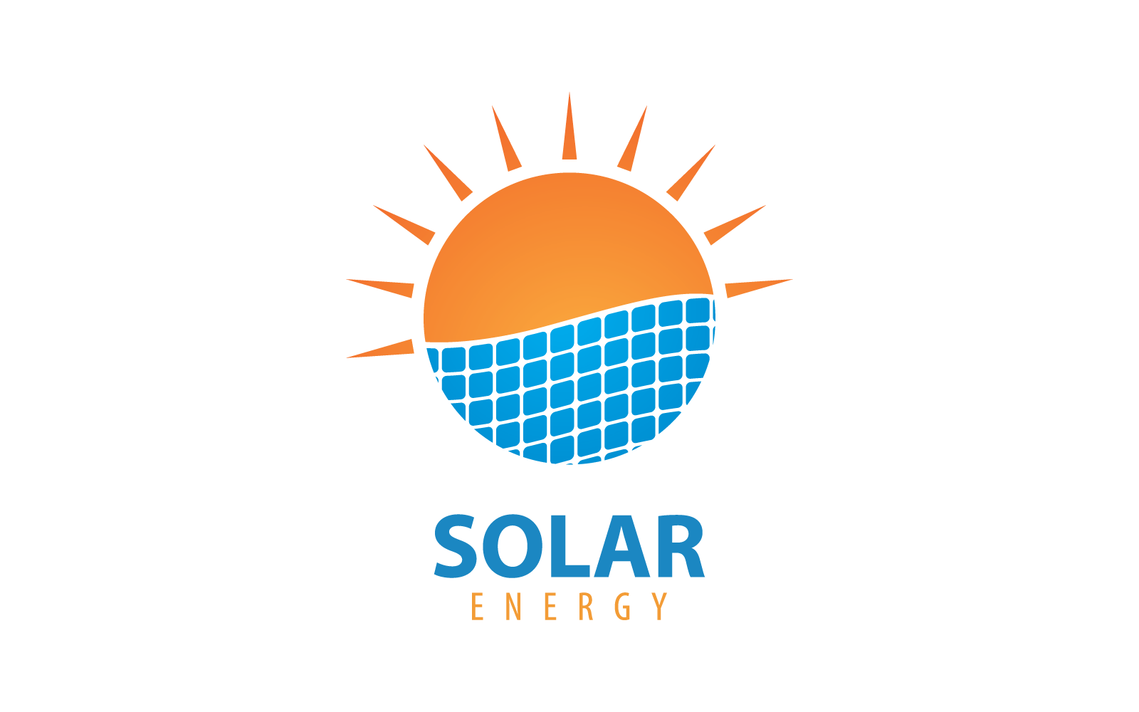 Zonnepaneel logo pictogram vector platte ontwerpsjabloon