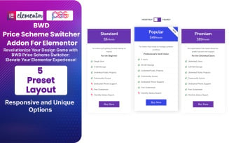 BWD Pricing Scheme Switcher WordPress Plugin For Elementor