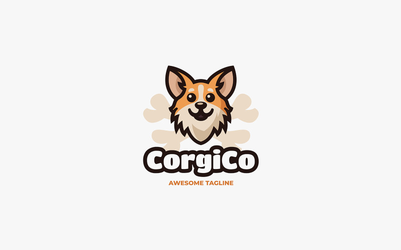 Corgi Dog Simple Mascot Logo 1 Logo Template