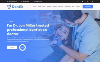 Dentik - Dental & Dentist Medical Personal Portfolio Template.