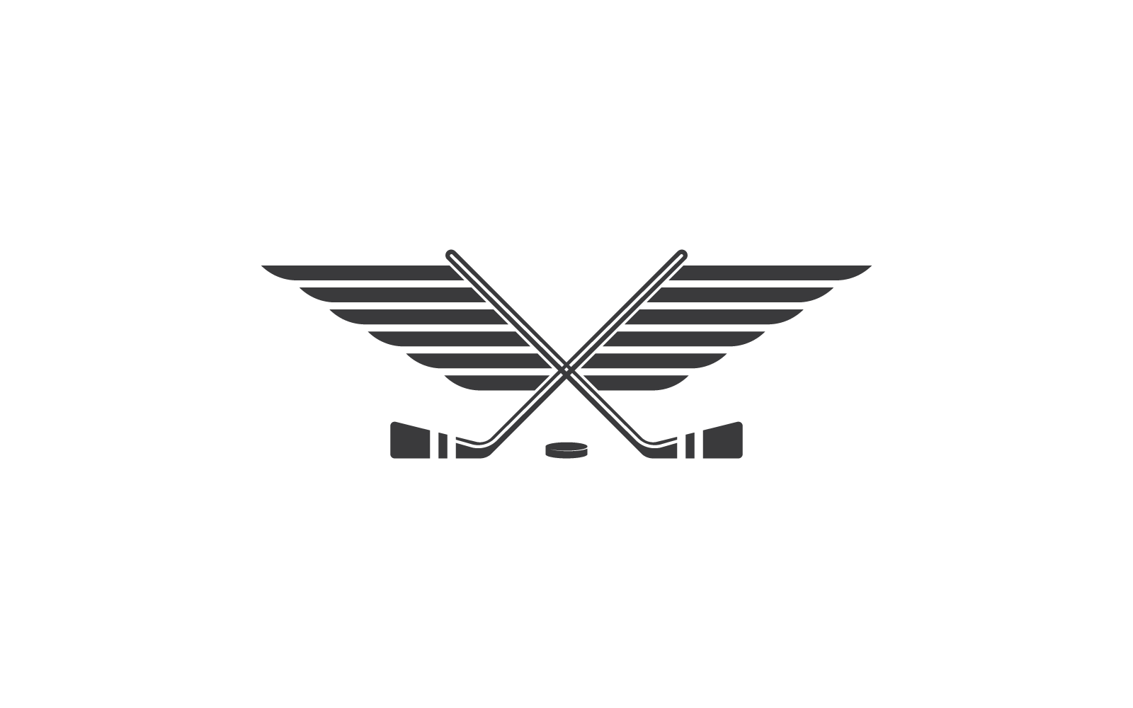 Eishockey-Logo-Illustration, flacher Design-Vektor