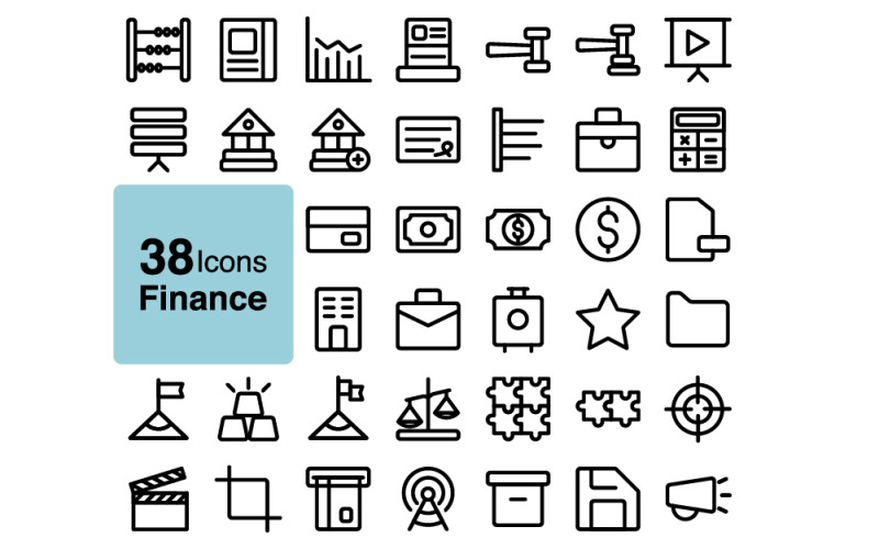 Finance line icons Design Icon Set