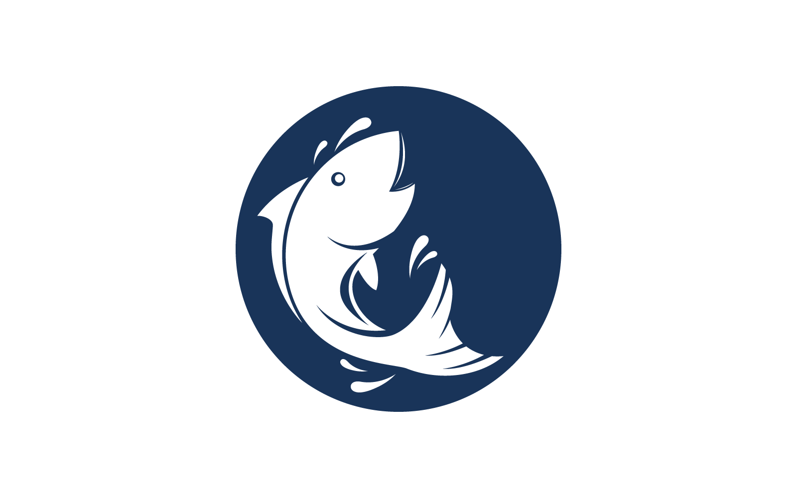 Fish illustration icon logo vector template