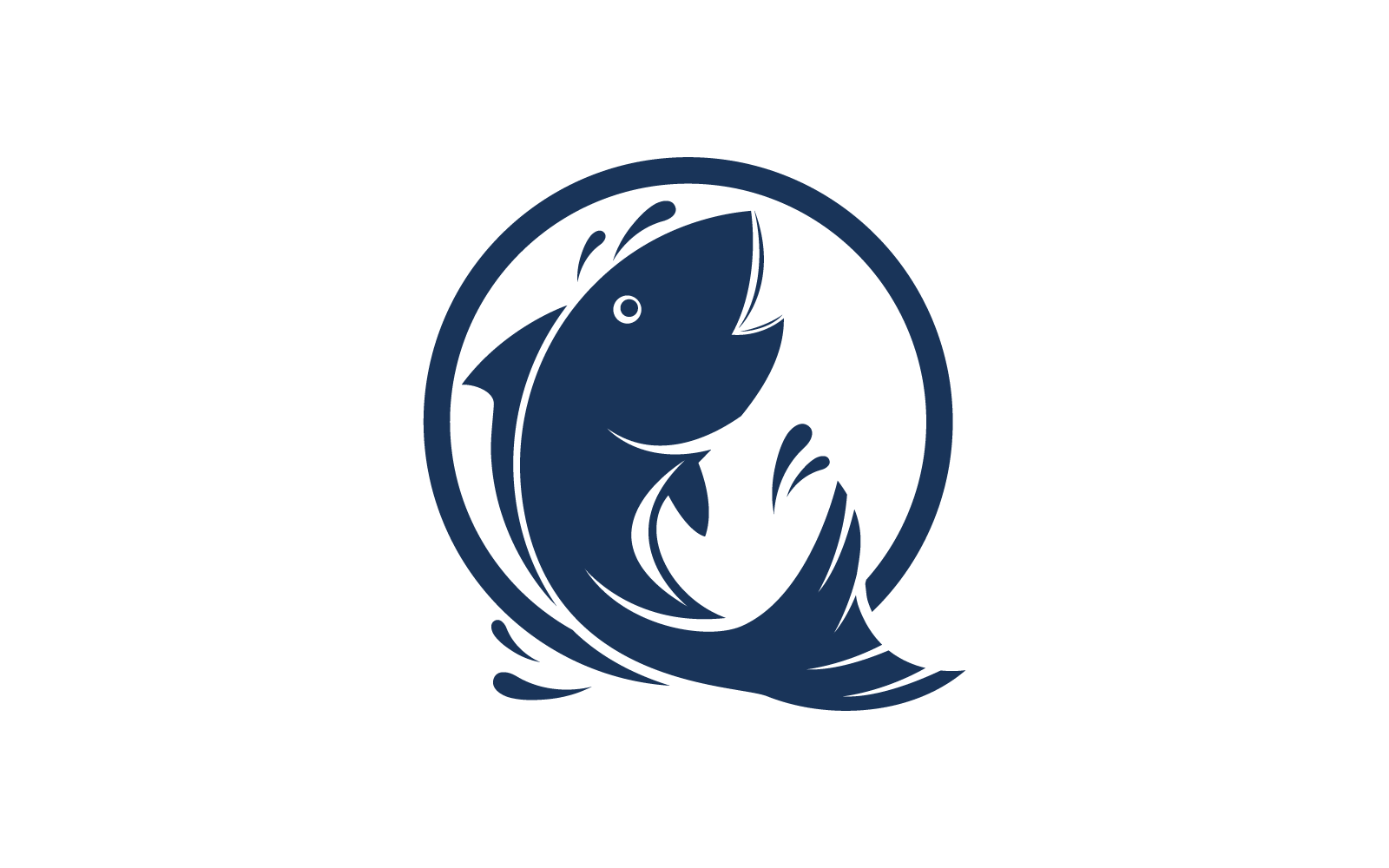Fish ilustration logo design template