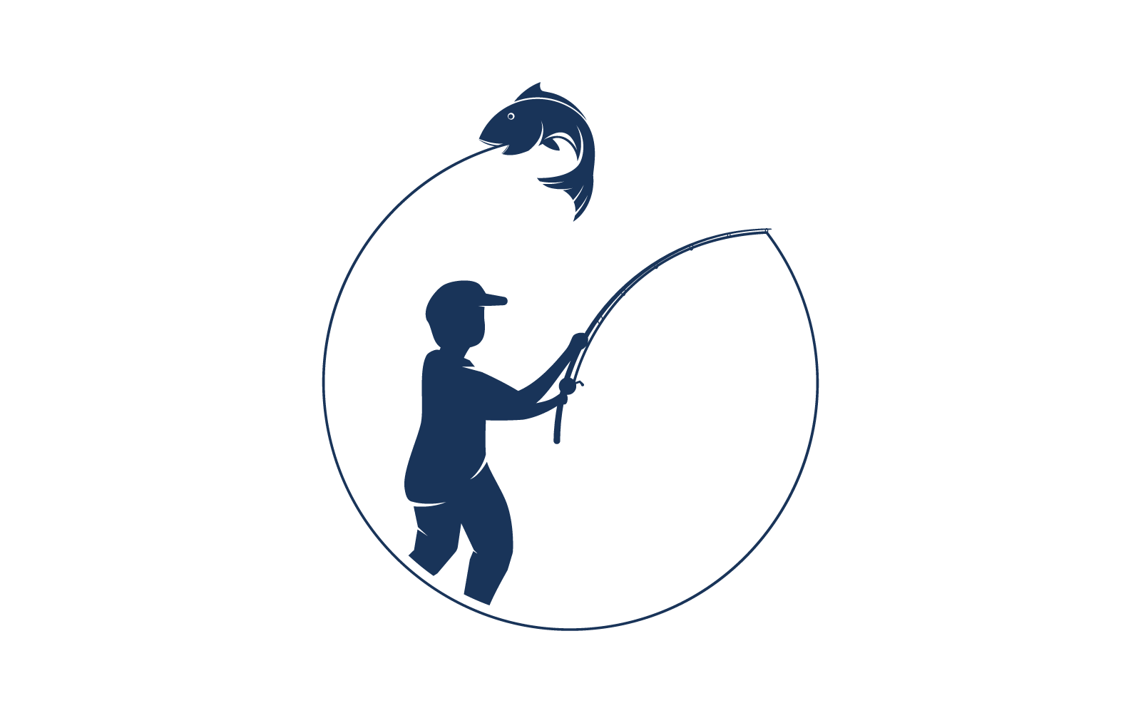 Fishing logo vector flat design template Logo Template