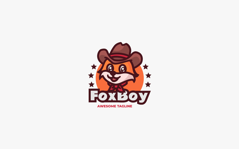 Fox Boy Mascot Cartoon Logo Logo Template