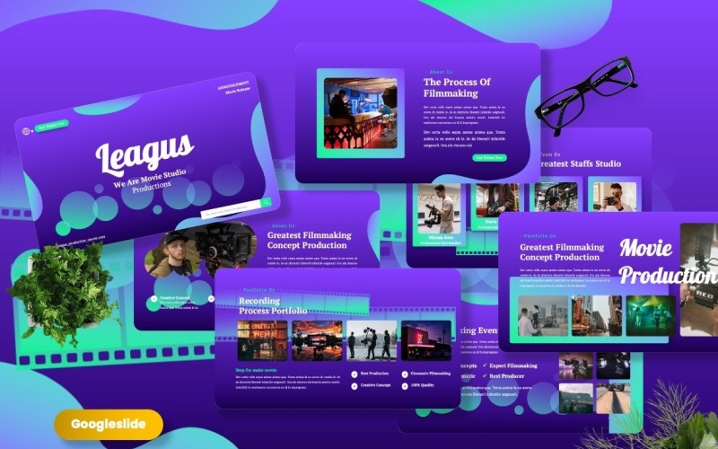 Leagus - Movie Production Googleslide Template Google Slide