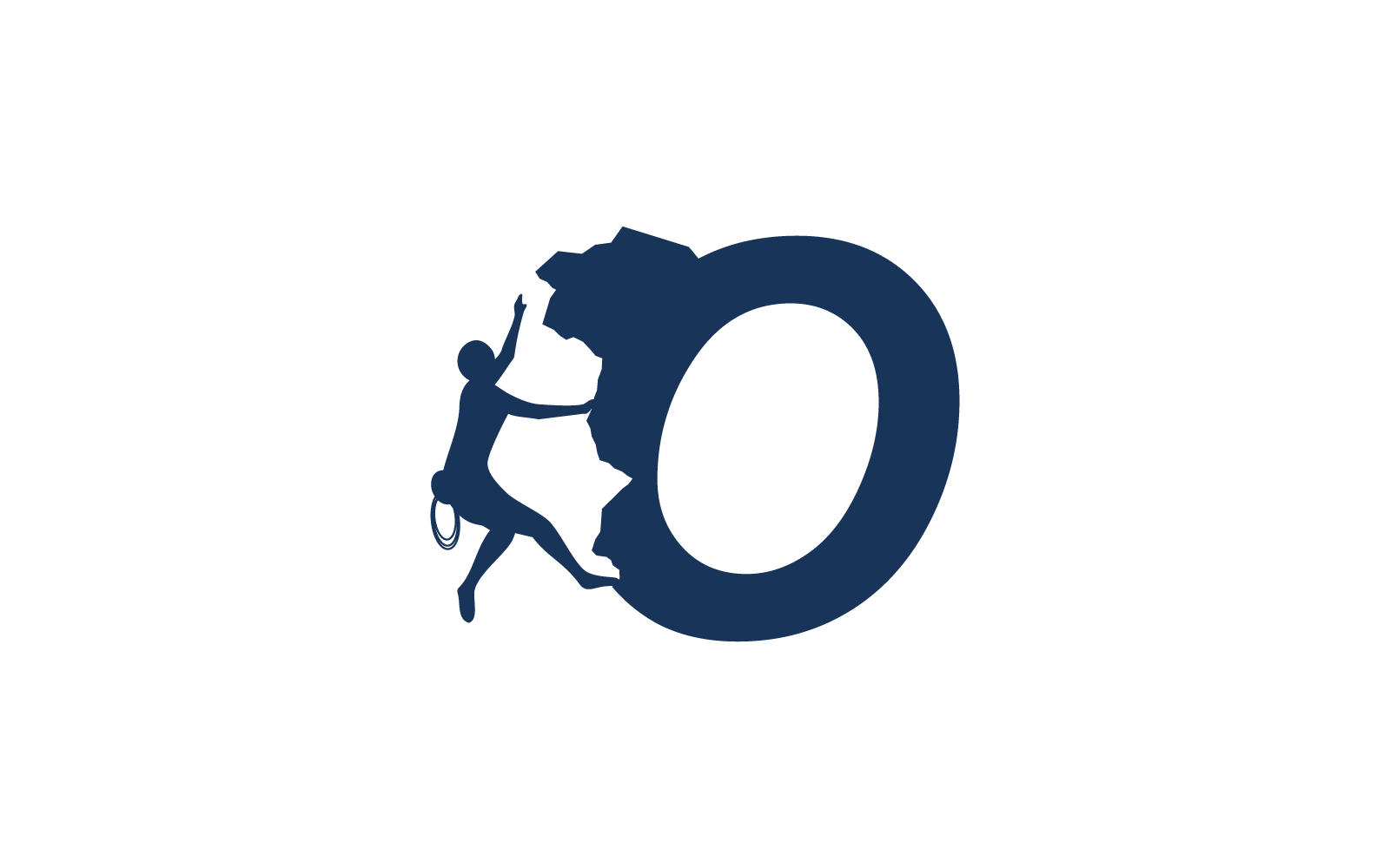 Rock climber logo with alphabet vector illustration flat design