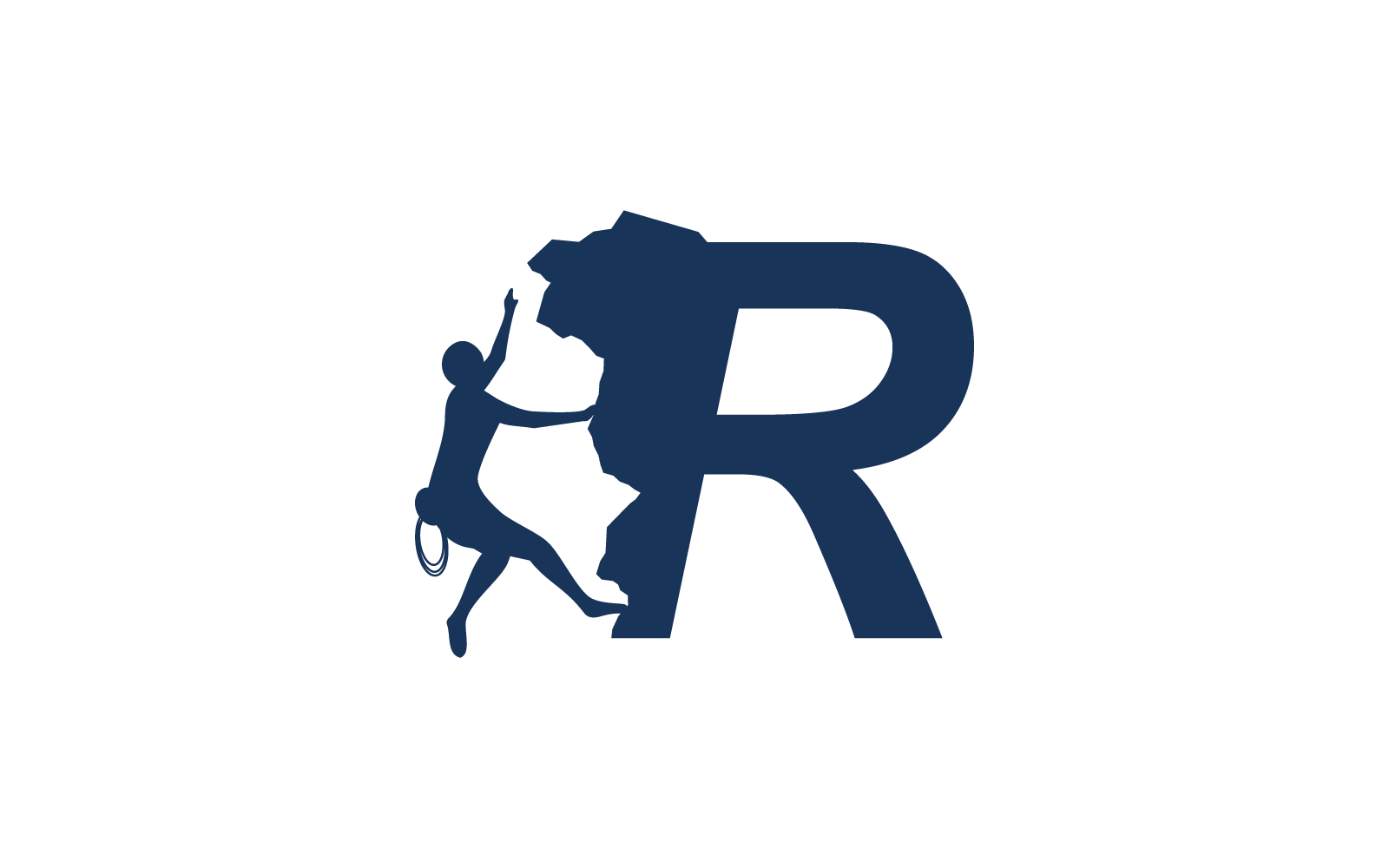 Rock climber with alphabet vector template flat design Logo Template