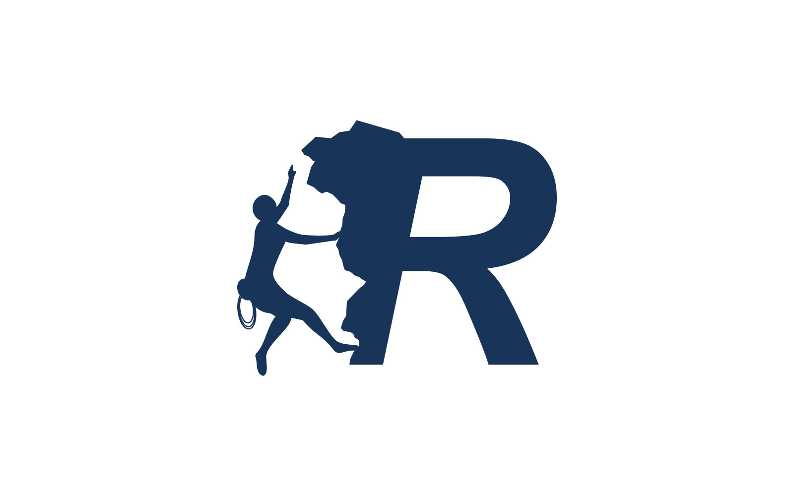 Rock klimmer met alfabet vector sjabloon plat ontwerp