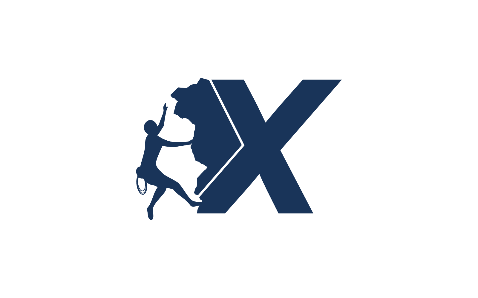 Rockklättrare logotyp illustration med alfabetet vektor platt design