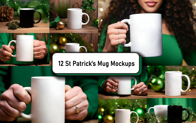St Patrick's Mug Mockup Bundle Product Mockup